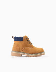 Botas Gamuza Cordones Mostaza