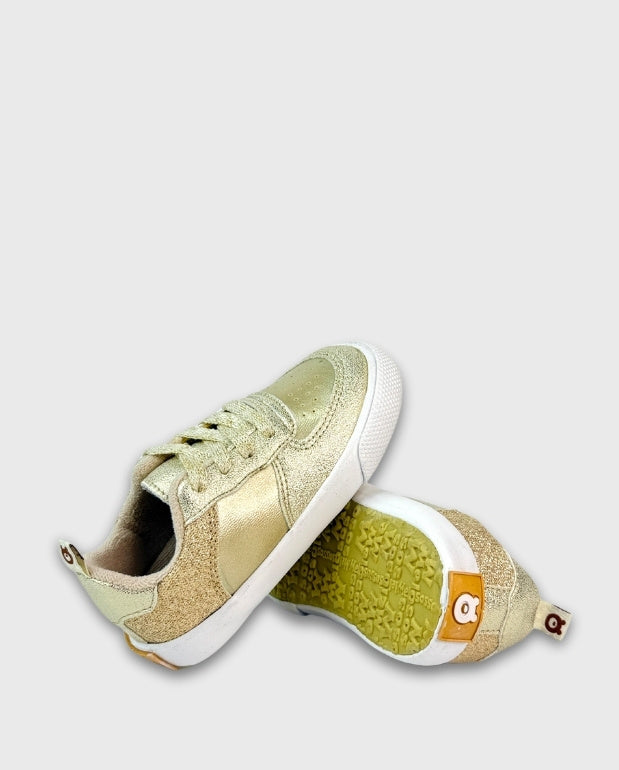 Tenis Cordones Glitter Dorado Melosos Niña