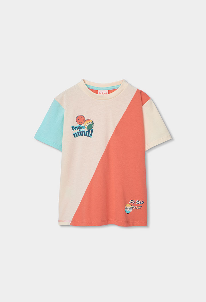 Camiseta Estampado Combinado Naranja Boboli