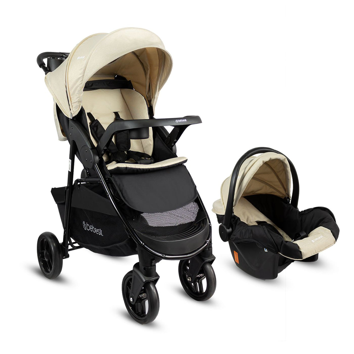 Coche Con Porta Bebé Sienna Beige Bebesit