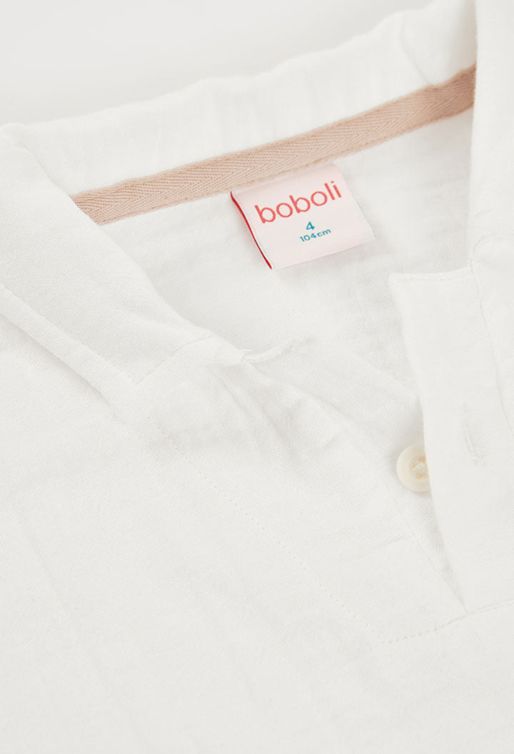 Conjunto Bermuda Rayas Camisa Manga Corta Boboli cuello