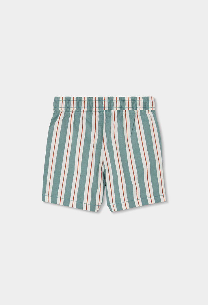 Conjunto Bermuda Rayas Camisa Manga Corta Boboli estilo