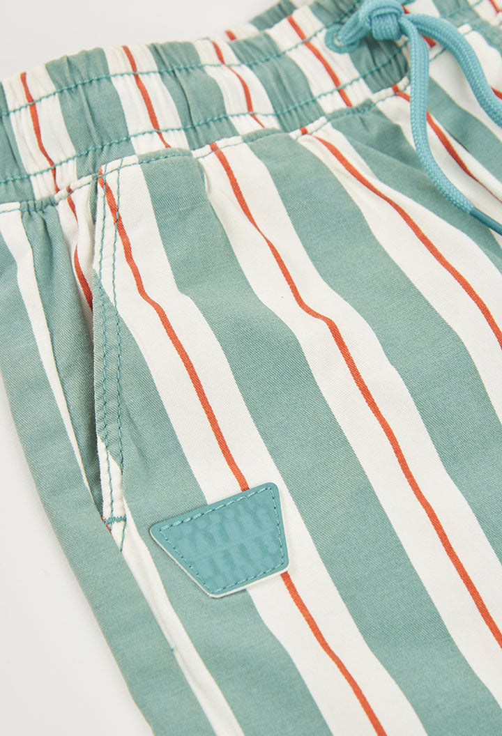 Conjunto Bermuda Rayas Camisa Manga Corta Boboli detalle