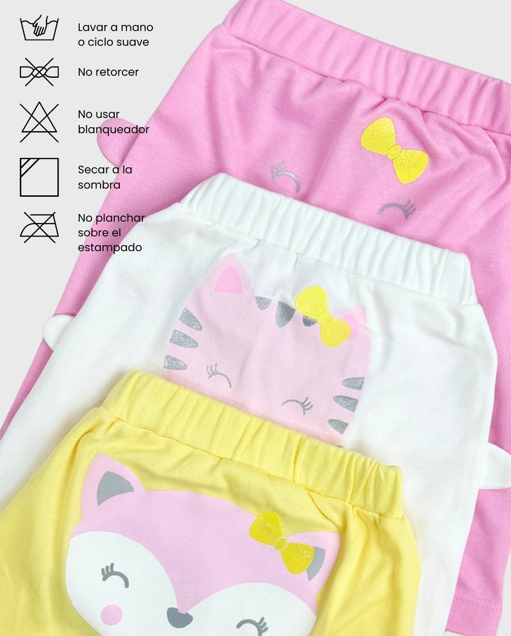 Set 5 Pantalones Estampado Bebé Niña Surtido Detalle