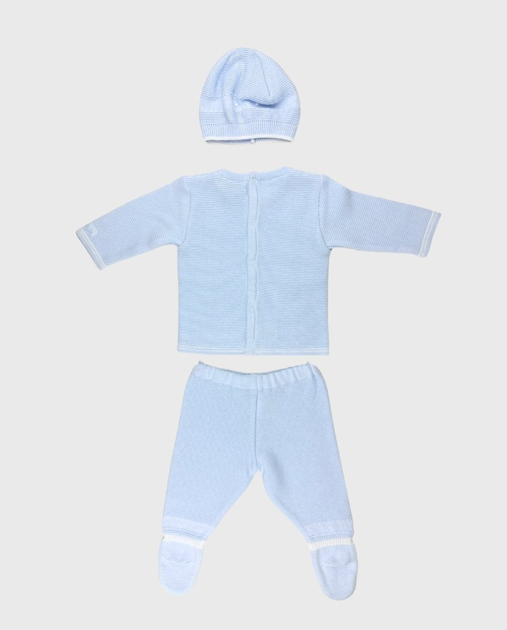 Set Primer Día Tejido 100% Algodón Azul Blue