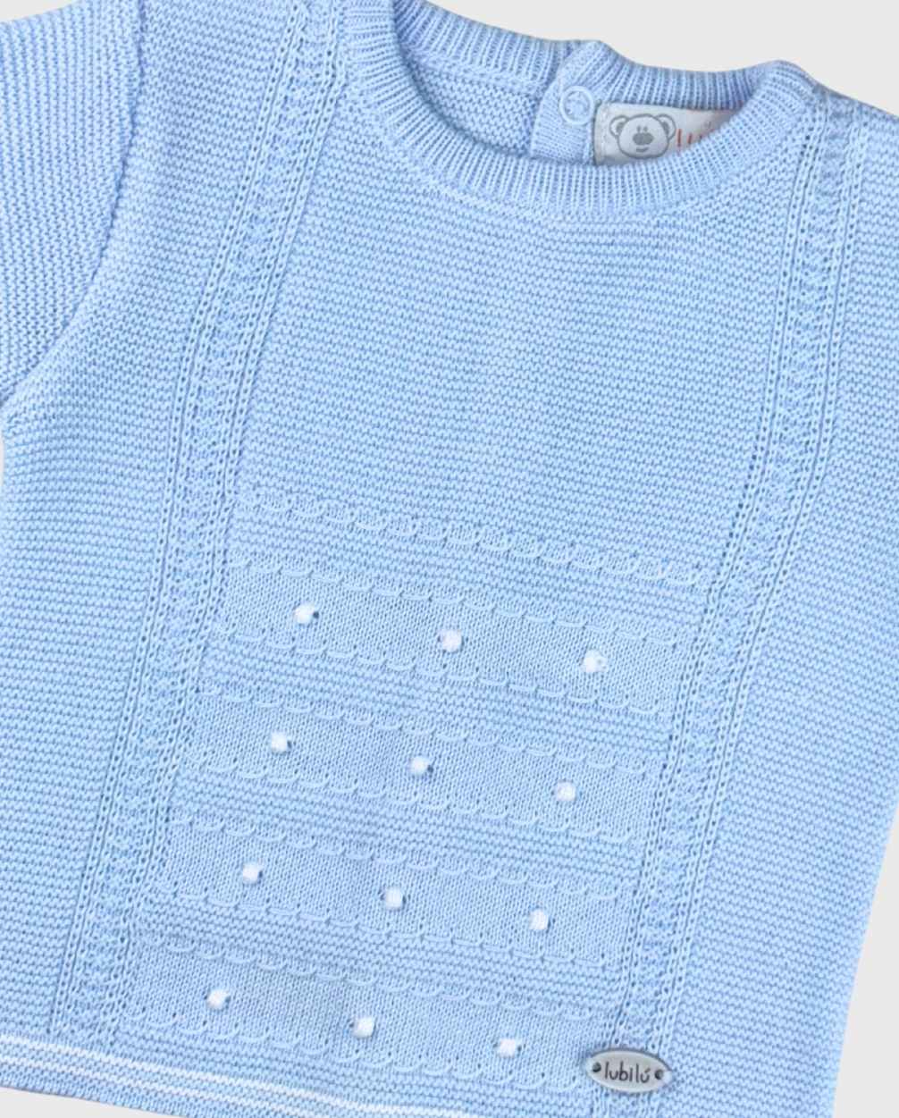 Set Primer Día Tejido 100% Algodón Azul Textura