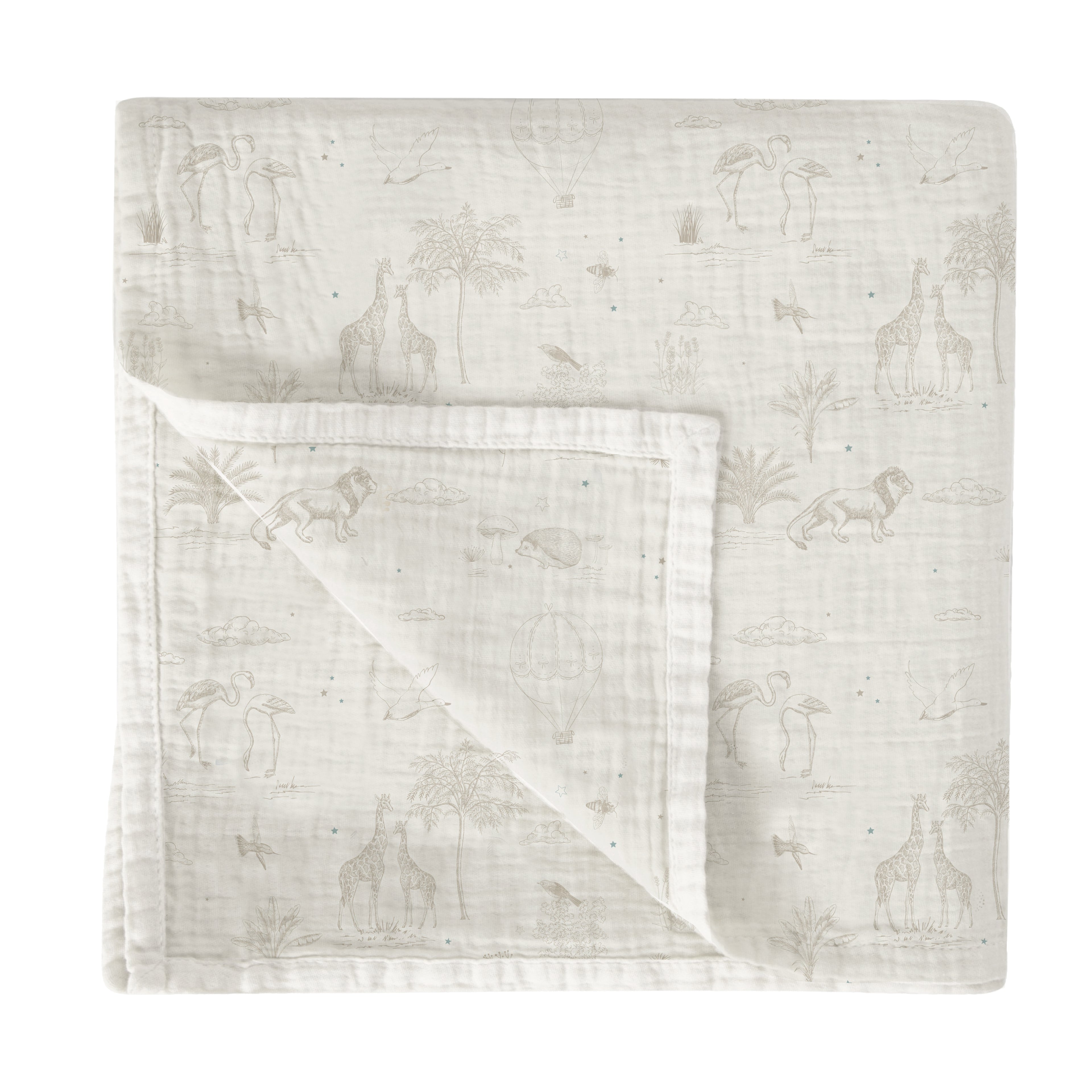 Muselina estampado animales beige Bimbidreams