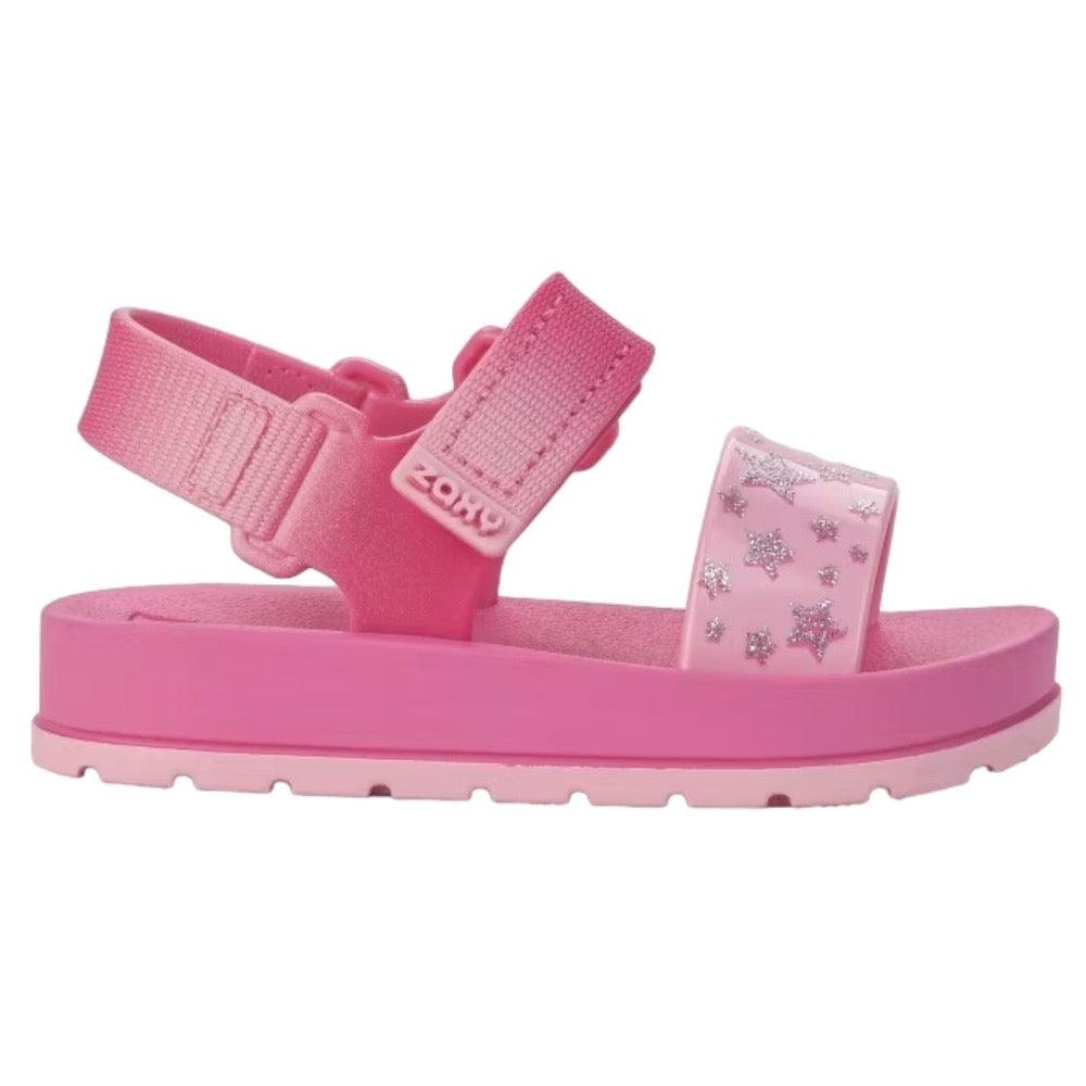 Sandalia Zaxynina Estrellas Fucsia Brillo