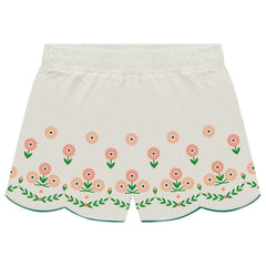 Conjunto Short Detalle Flores Verde Estilo