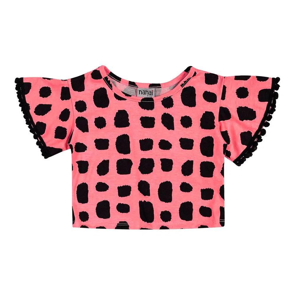 Blusa Mangas Volantes Puntos