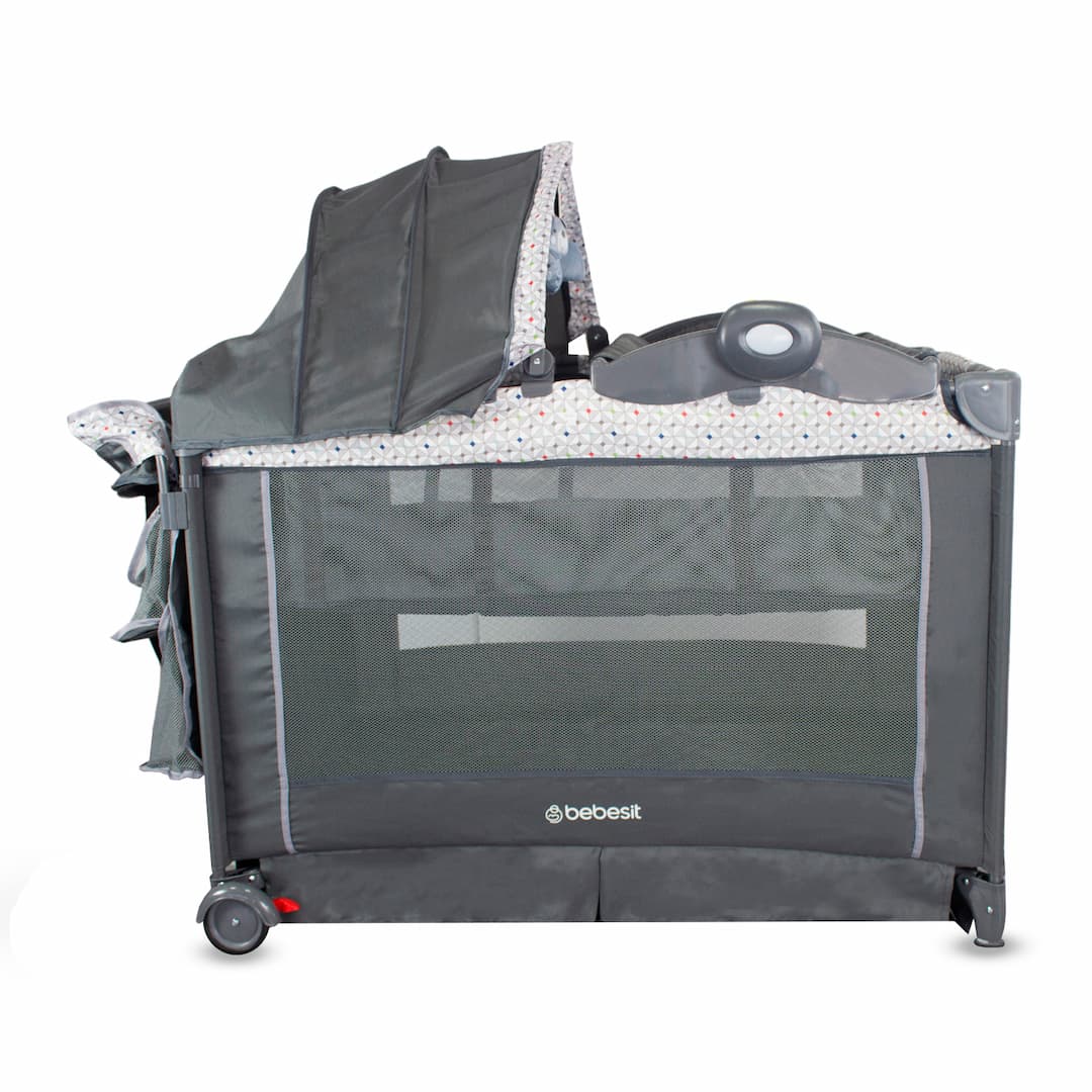 Cuna Corral Verona Gris Bebesit Estilo