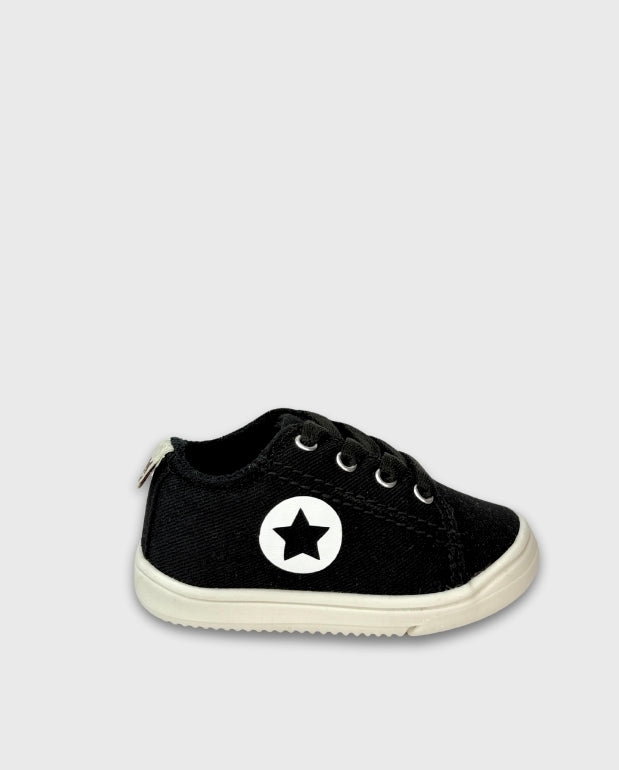 Tenis Bebé Niño Estrella Negro Melosos Black