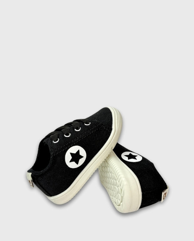 Tenis Bebé Niño Estrella Negro Melosos Moda