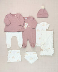 Set Primer Día Oso Pez Bebé Frambuesa