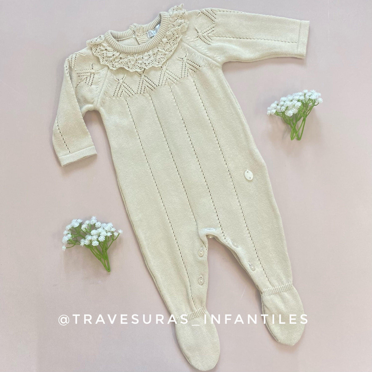 Enterizo Tricto Cuello Beige