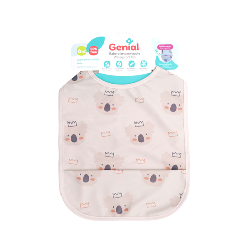 Babero Impermeable Estampado Genial BEIGE