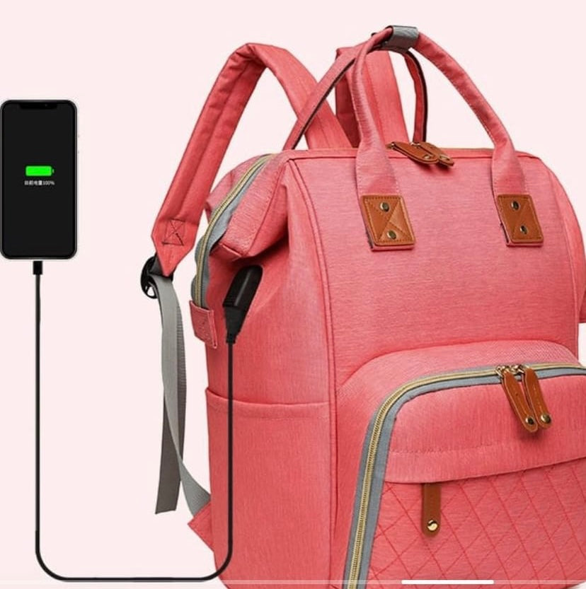 Pañalera Morral Borde Gris USB