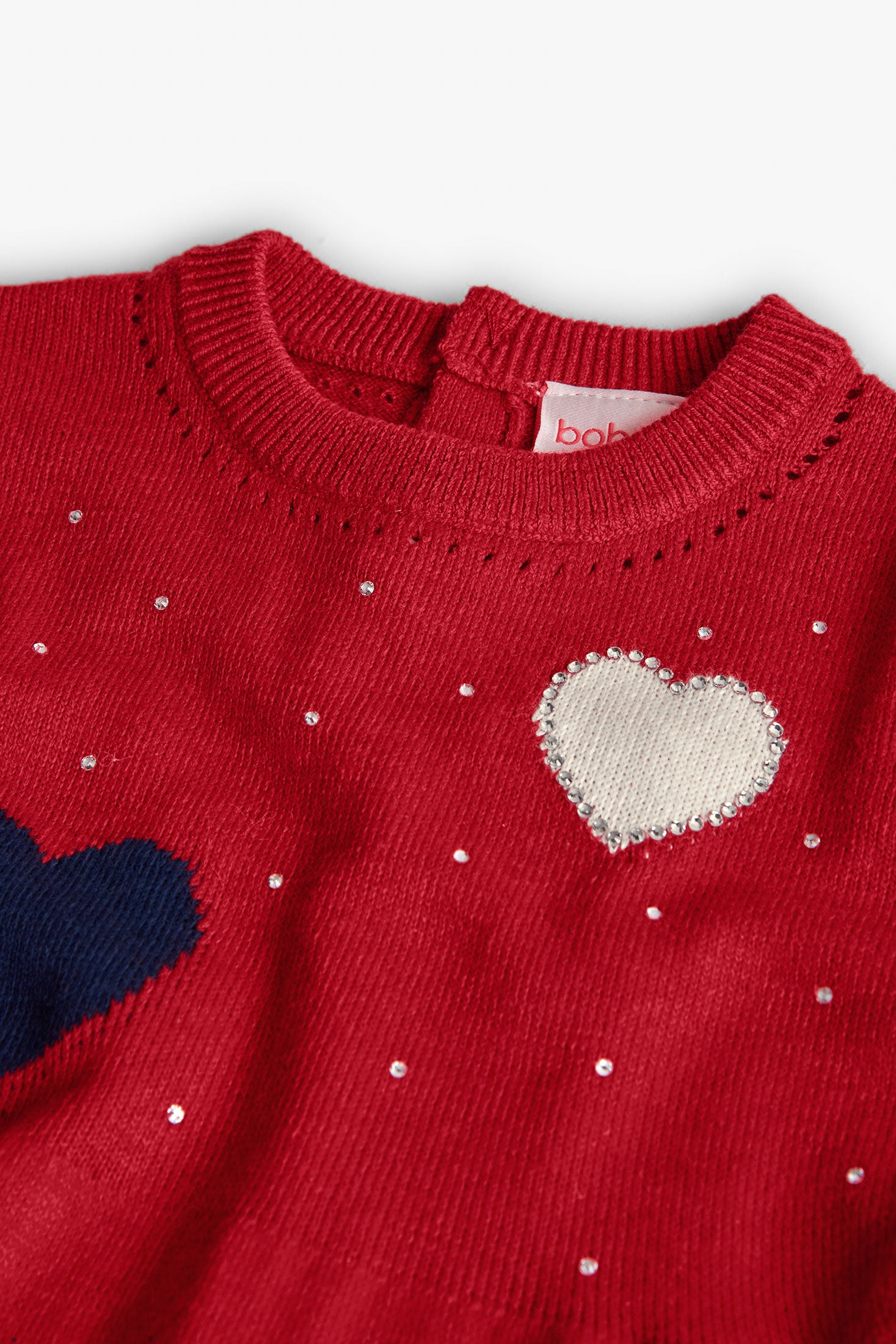 Vista frontal vestido manga larga Boboli rojo