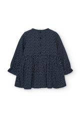 Vestido Manga Larga Puntos Navy Boboli Estilo