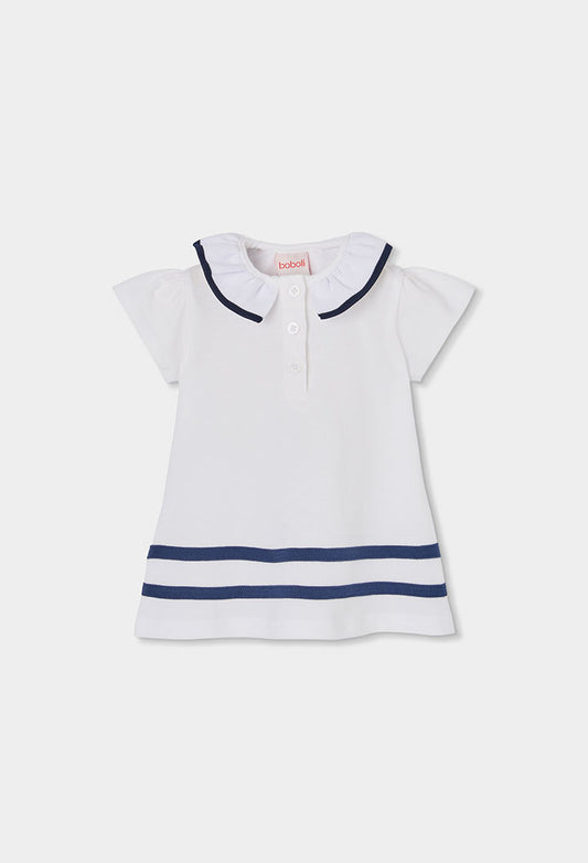 Vestido Polo Rayas Blanco Boboli