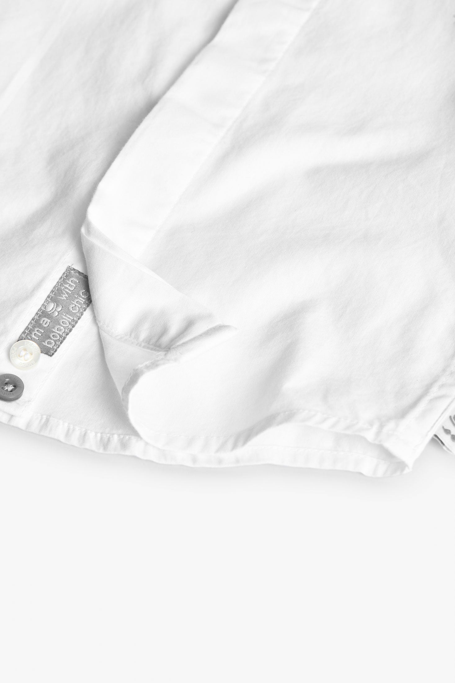 Camisa Manga Larga con Corbatín Blanco Boboli Detalle