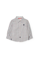 Camisa Manga Larga Cuadros Azul Rojo Boboli 