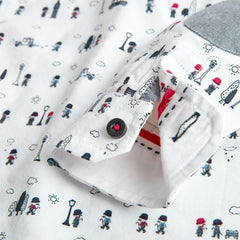 Camisa Manga Larga Estampada Blanco