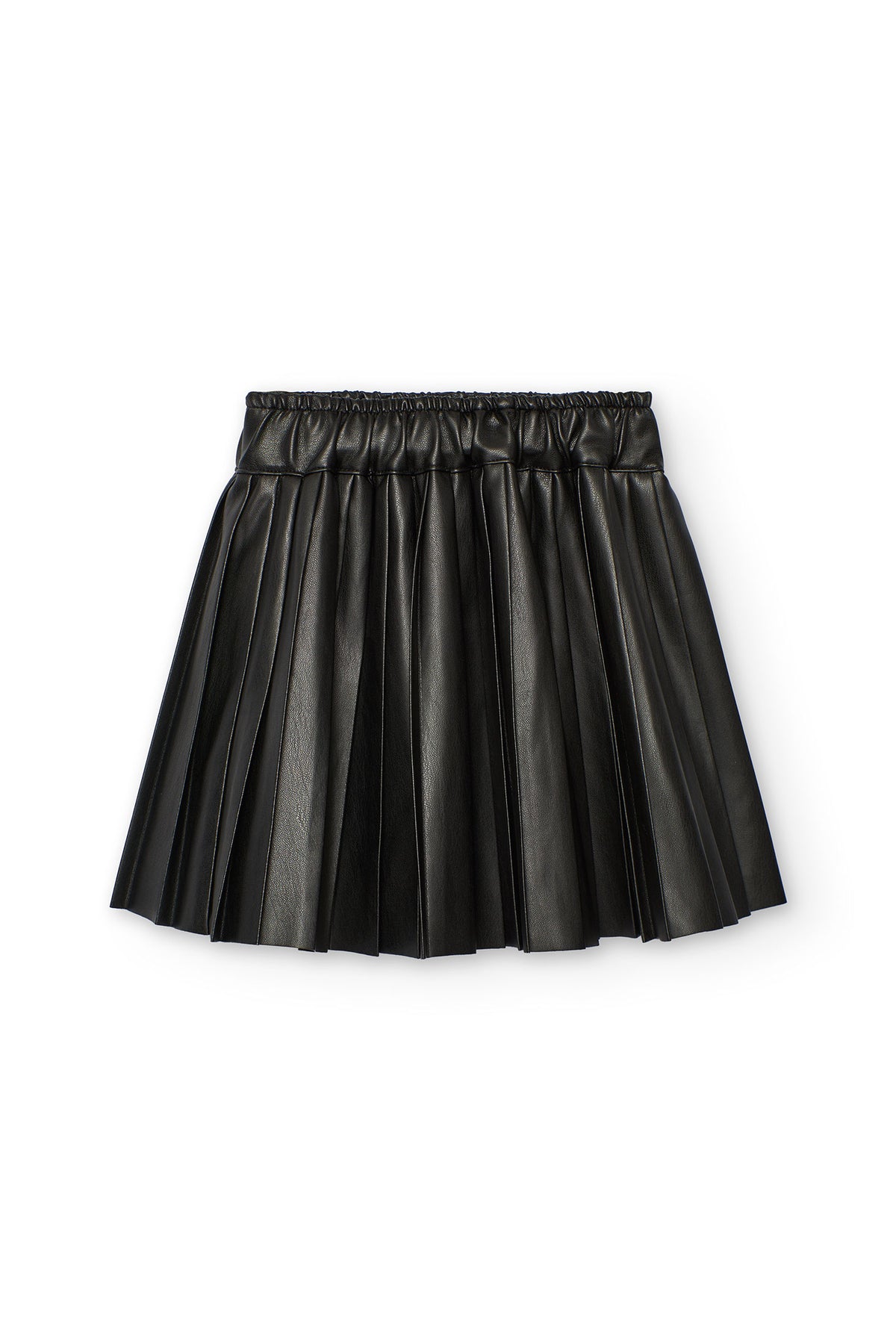 Falda Polipiel Plisada Negro Boboli