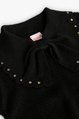 Blusa Manga Larga Cuello Moño Negro Boboli