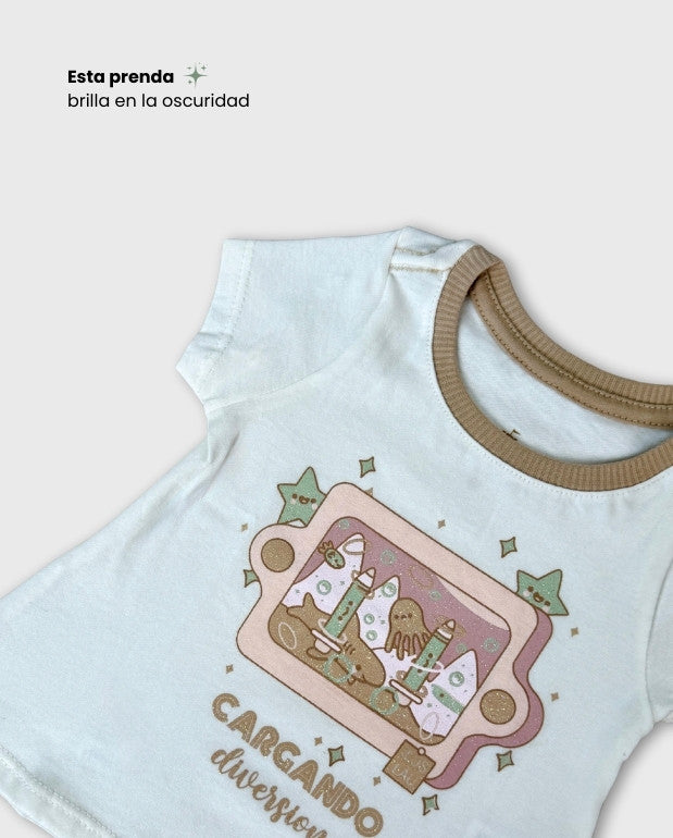 Pijama Bebé Niña Pantalon Estrellas Glitter