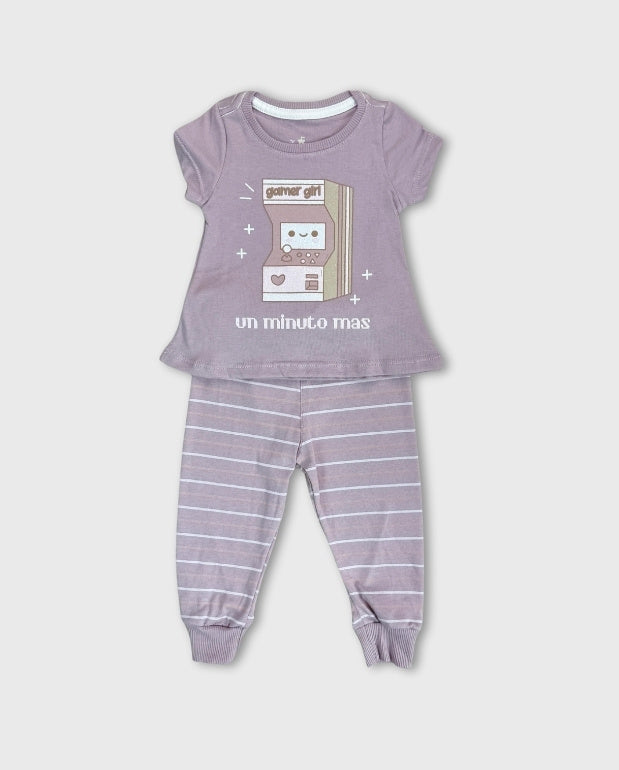 Pijama Bebé Niña Pantalon Gamer Plum