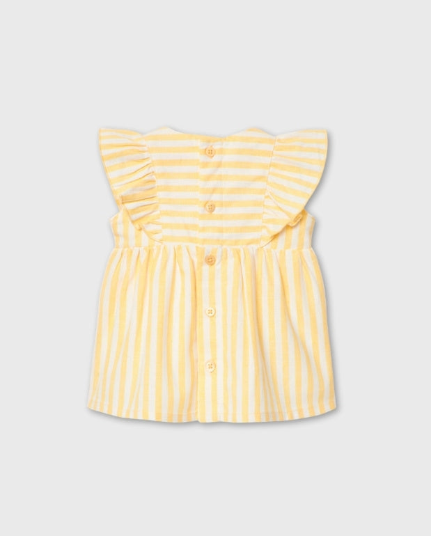 Vestido Rayas Moño Amarillo Boboli Estilo