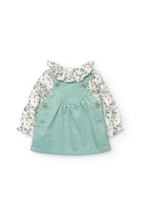 Vestido Pana Flores Verde Menta Boboli 