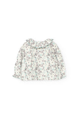 Vestido Pana Flores Verde Menta Boboli Cuello