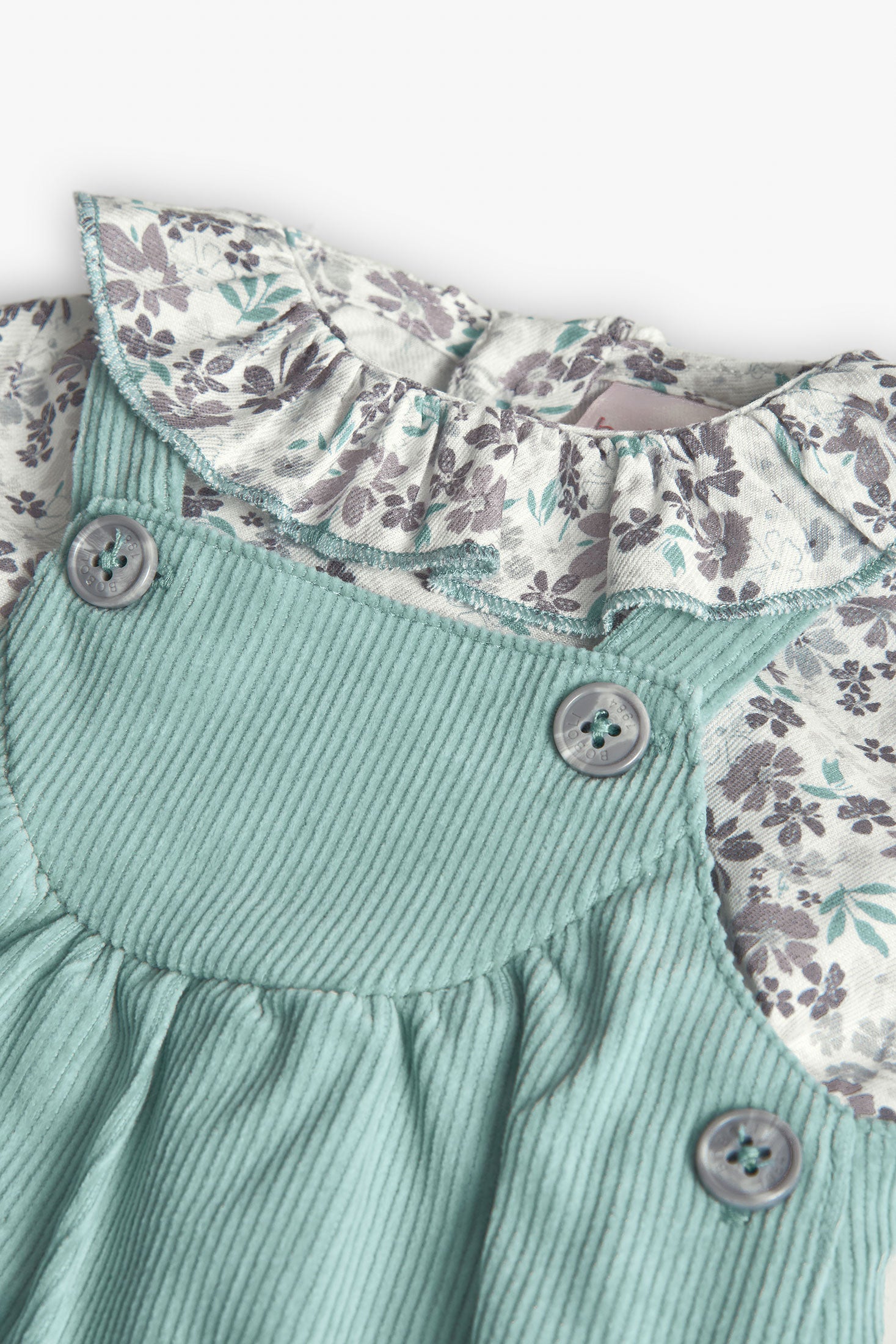 Vestido Pana Flores Verde Menta Boboli Estilo