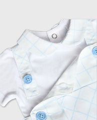 Conjunto Overol Cuadros Blanco Boboli Detalle