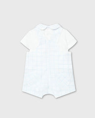 Conjunto Overol Cuadros Blanco Boboli Azul
