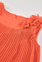 Conjunto Short Plisado Naranja Boboli detalle