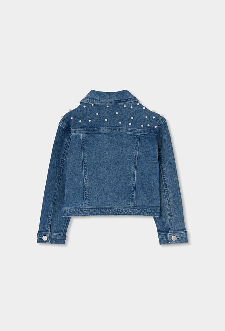 Chaqueta Detalle Perlas Denim Oscuro Boboli