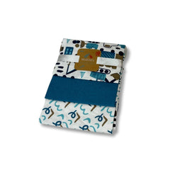 Set 3 Muselinas Estampado Niño Azul