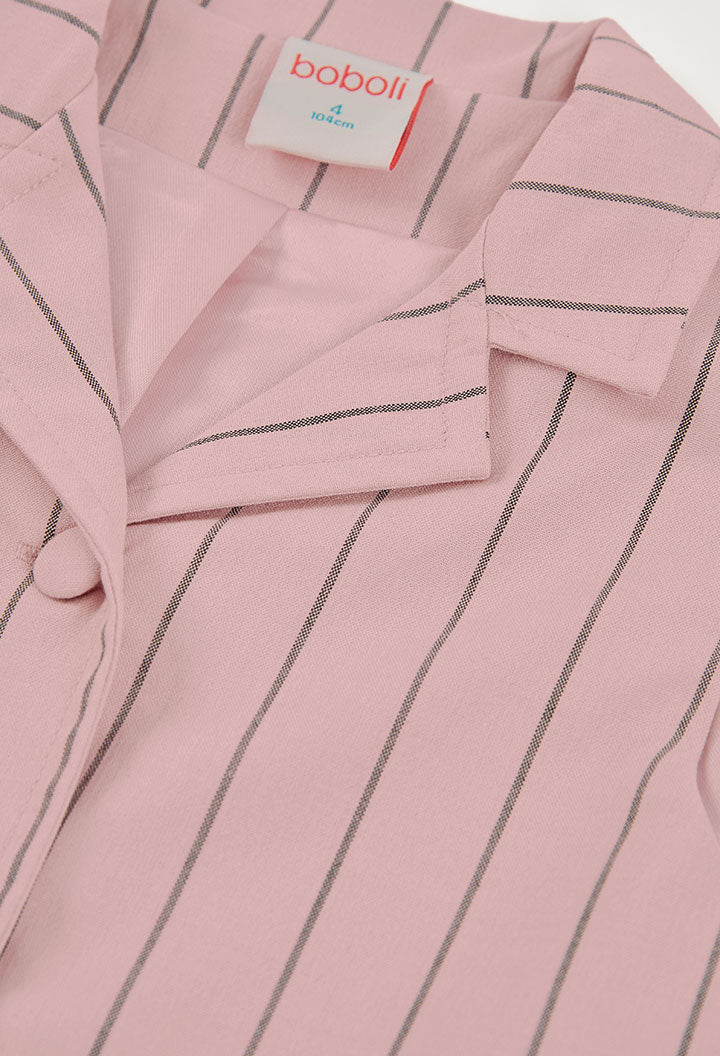 Conjunto Short Chaleco Rayas Rosa Boboli detalle