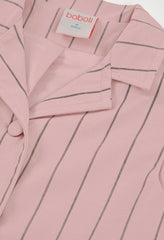 Conjunto Short Chaleco Rayas Rosa Boboli detalle
