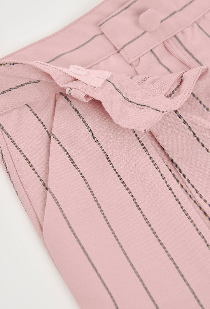 Conjunto Short Chaleco Rayas Rosa Boboli detalle