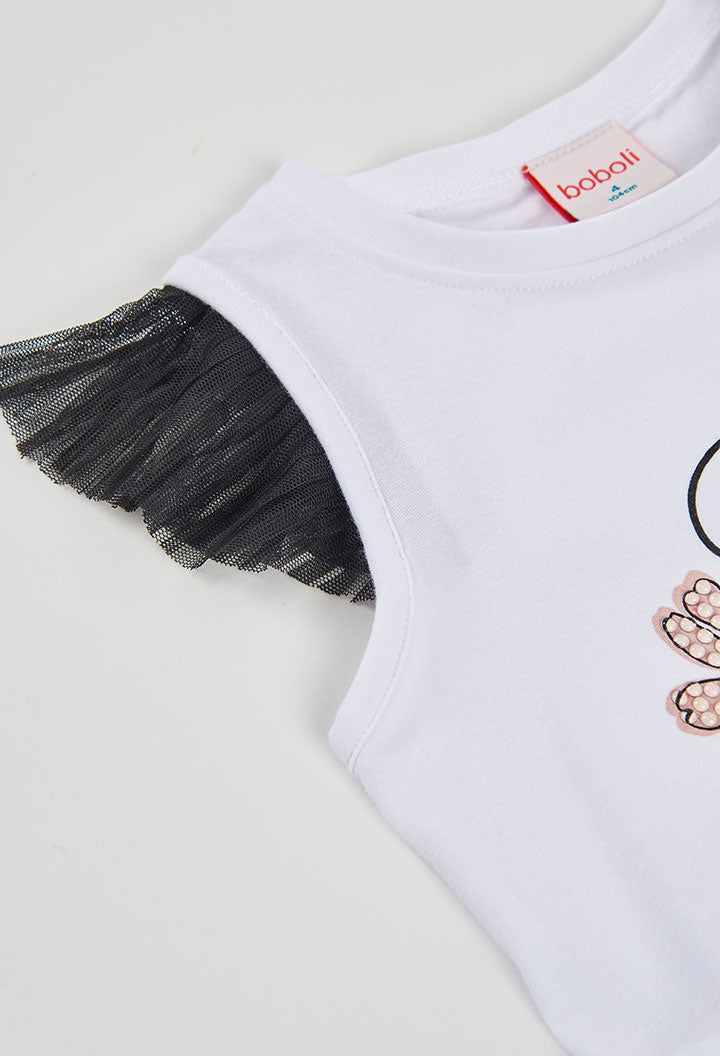 Conjunto Falda Tul Lentejuelas Negro Boboli detalle