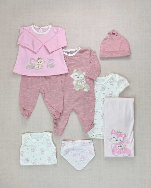 Set Primer Dia Zorro Corona Rosa