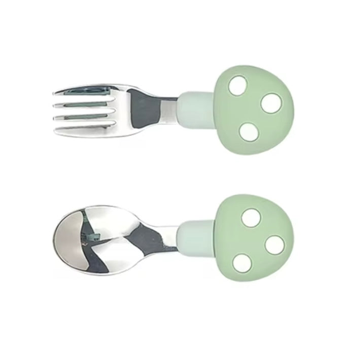 Set de Cubiertos Metalizado Hongo Verde