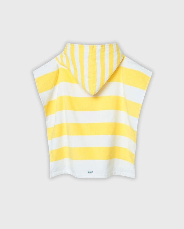 Toalla Con Capota Rayas Amarillo Boboli Detalle