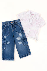 Conjunto 3 Piezas Camisa Bordado Joy