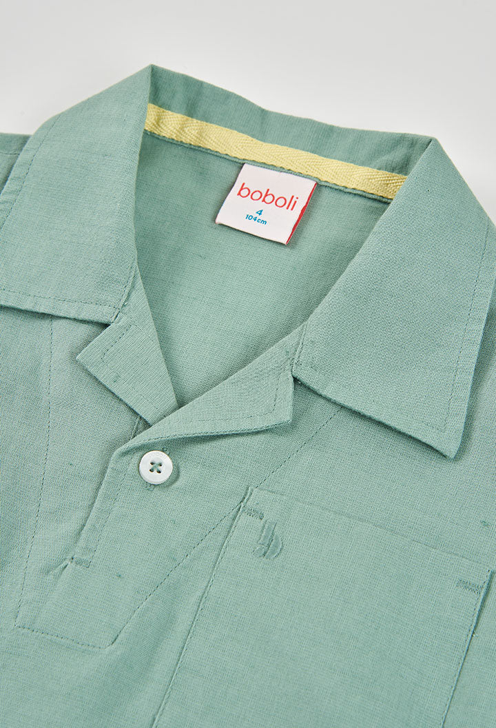 Conjunto Polo Bermuda Cocodrilo Verde Boboli estilo