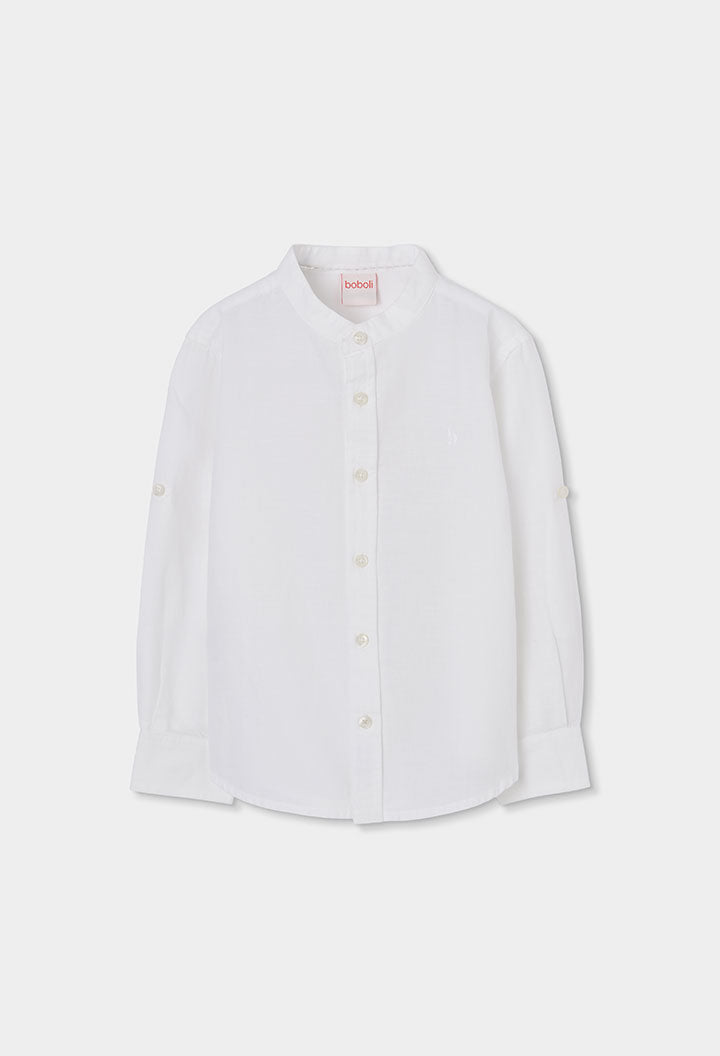 Camisa Clásica Manga Larga Blanco Boboli estilo